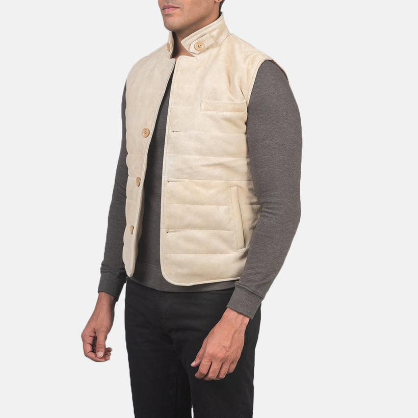 Tony Off-White Suede Vest til Mænd