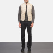 
Tony Off-White Suede Vest til Mænd - Sideprofil med ergonomisk ærmesnit