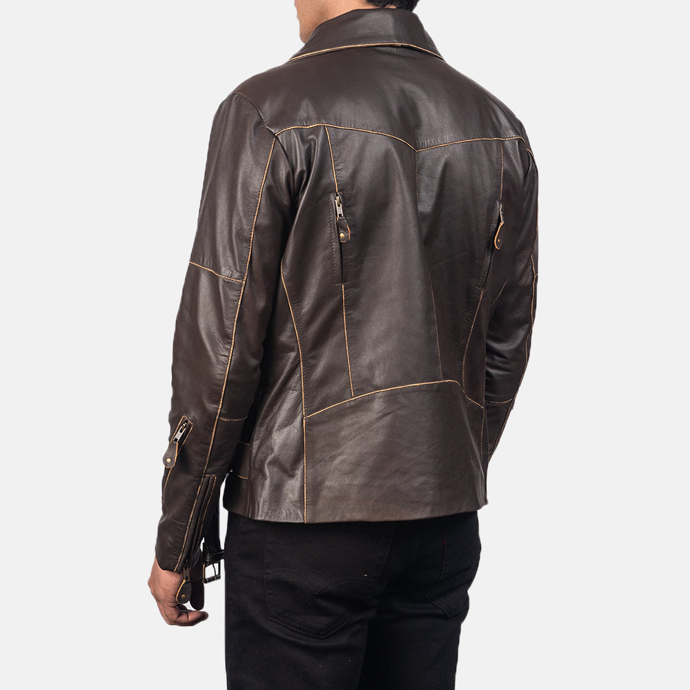 Vincent Sort Læder Bikerjakke til Mænd – alternate product view 5