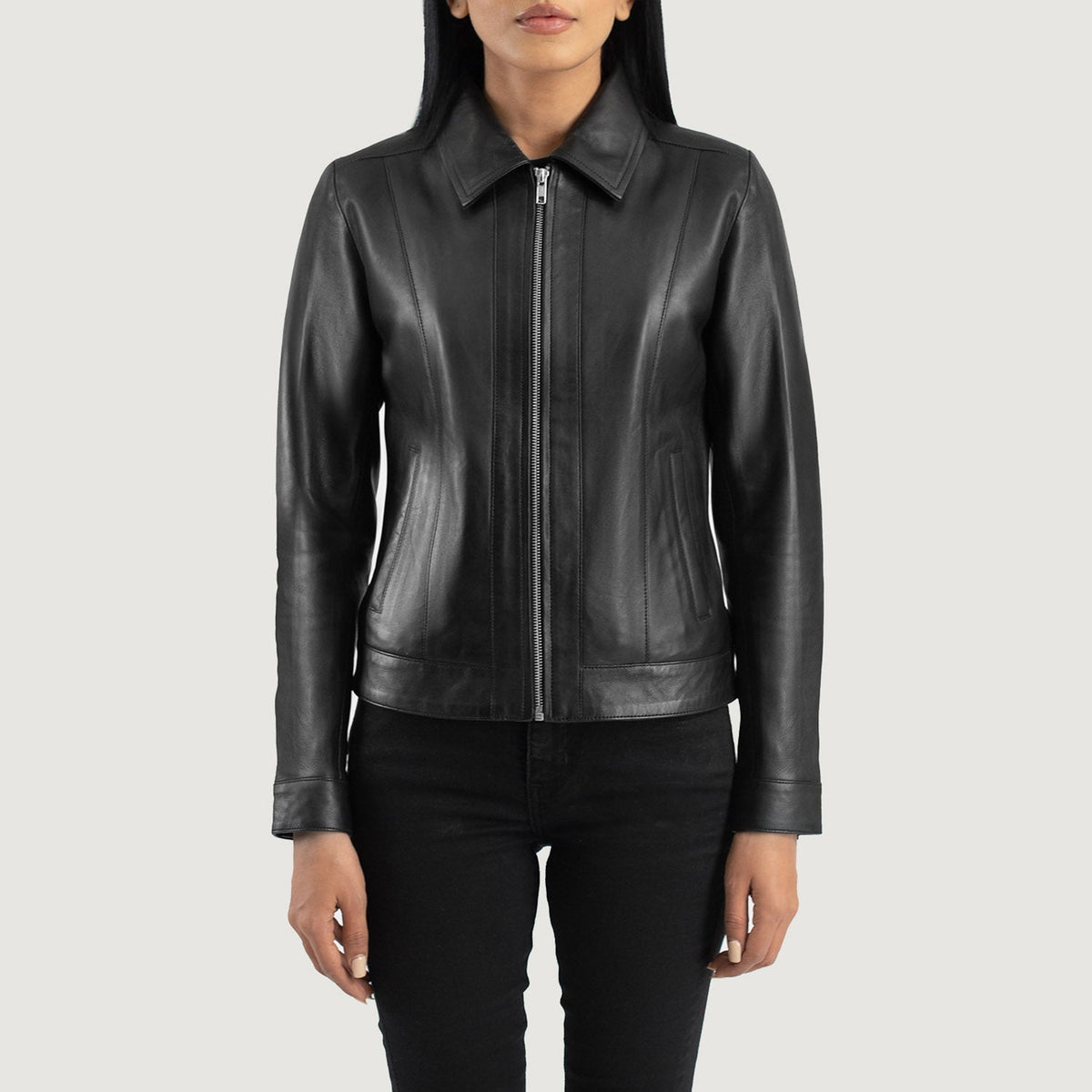 Vixen Classic Collar Læderjakke til Kvinder – alternate product view 4