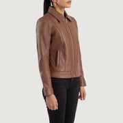Vixen Classic Collar Læderjakke til Kvinder – alternate product view 2