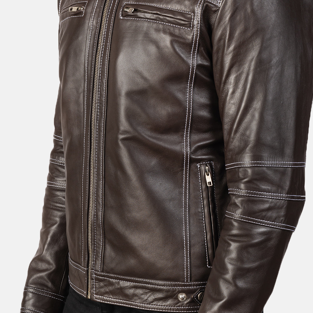Youngster Læder Bikerjakke til Mænd – alternate product view 6
