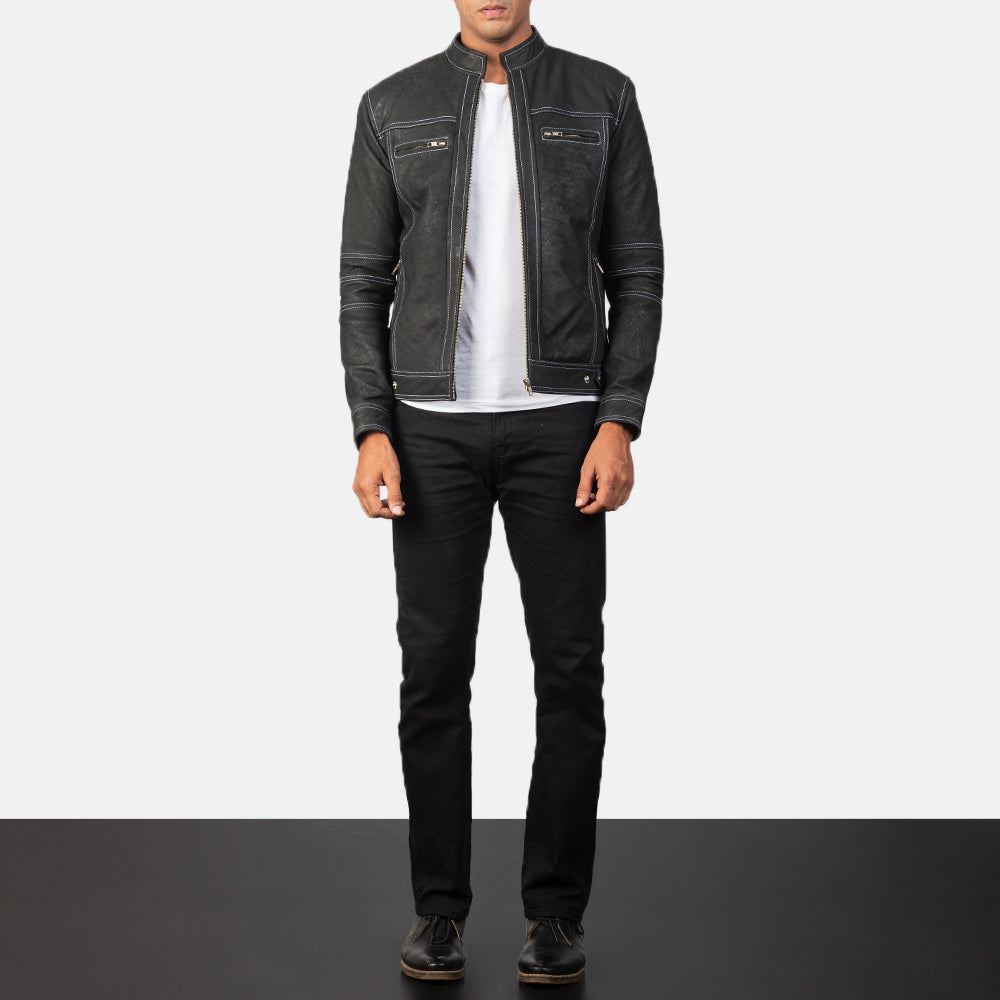 Youngster Læder Bikerjakke til Mænd – alternate product view 4