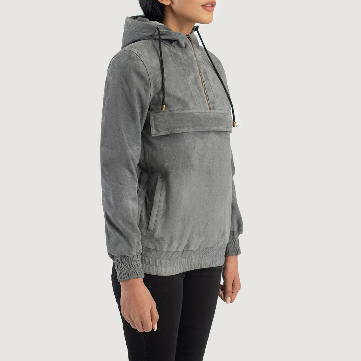 Zest Hooded Pullover Læderjakke til Kvinder – alternate product view 2