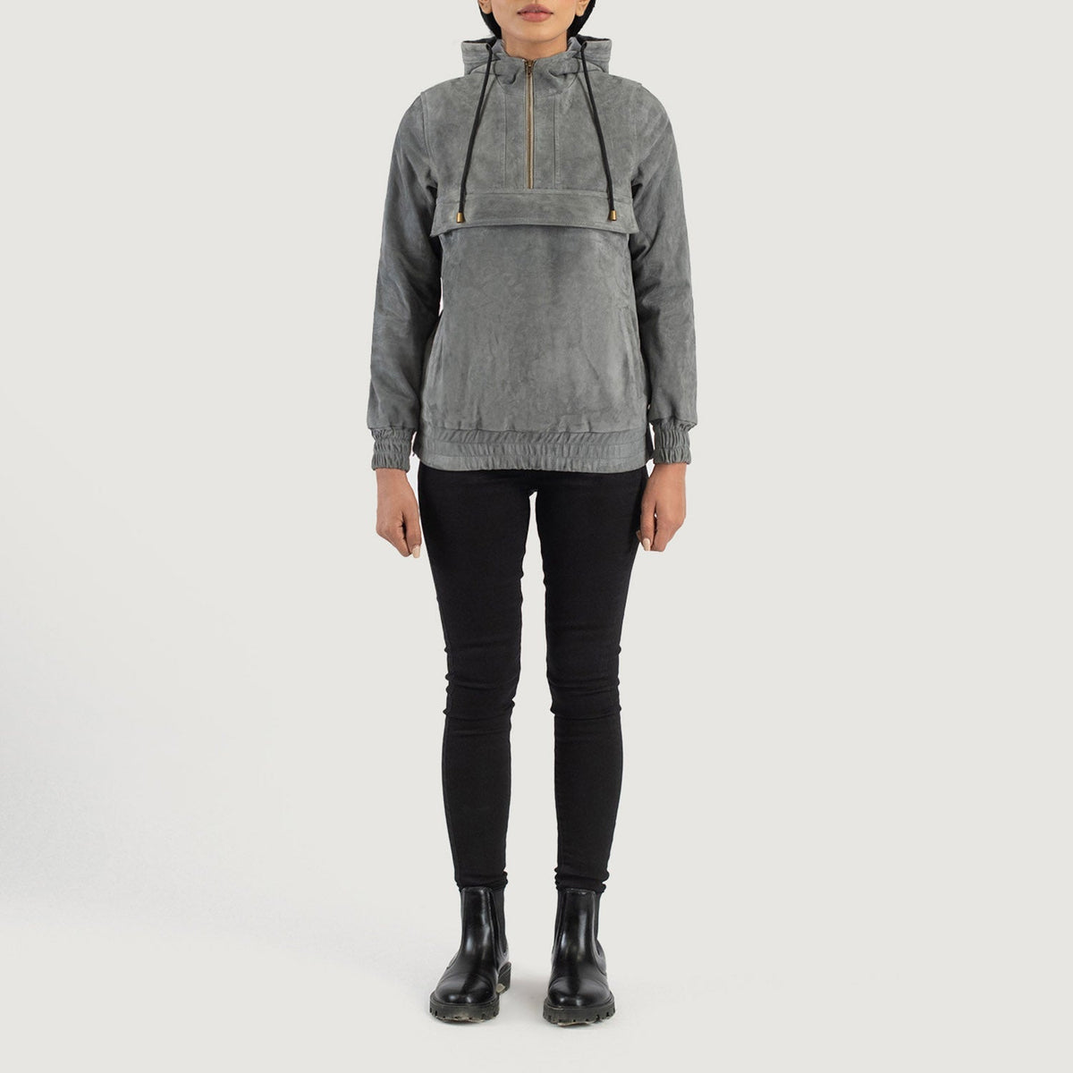 Zest Hooded Pullover Læderjakke til Kvinder – alternate product view 3
